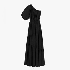 Cuyana One-Shoulder Black Dress